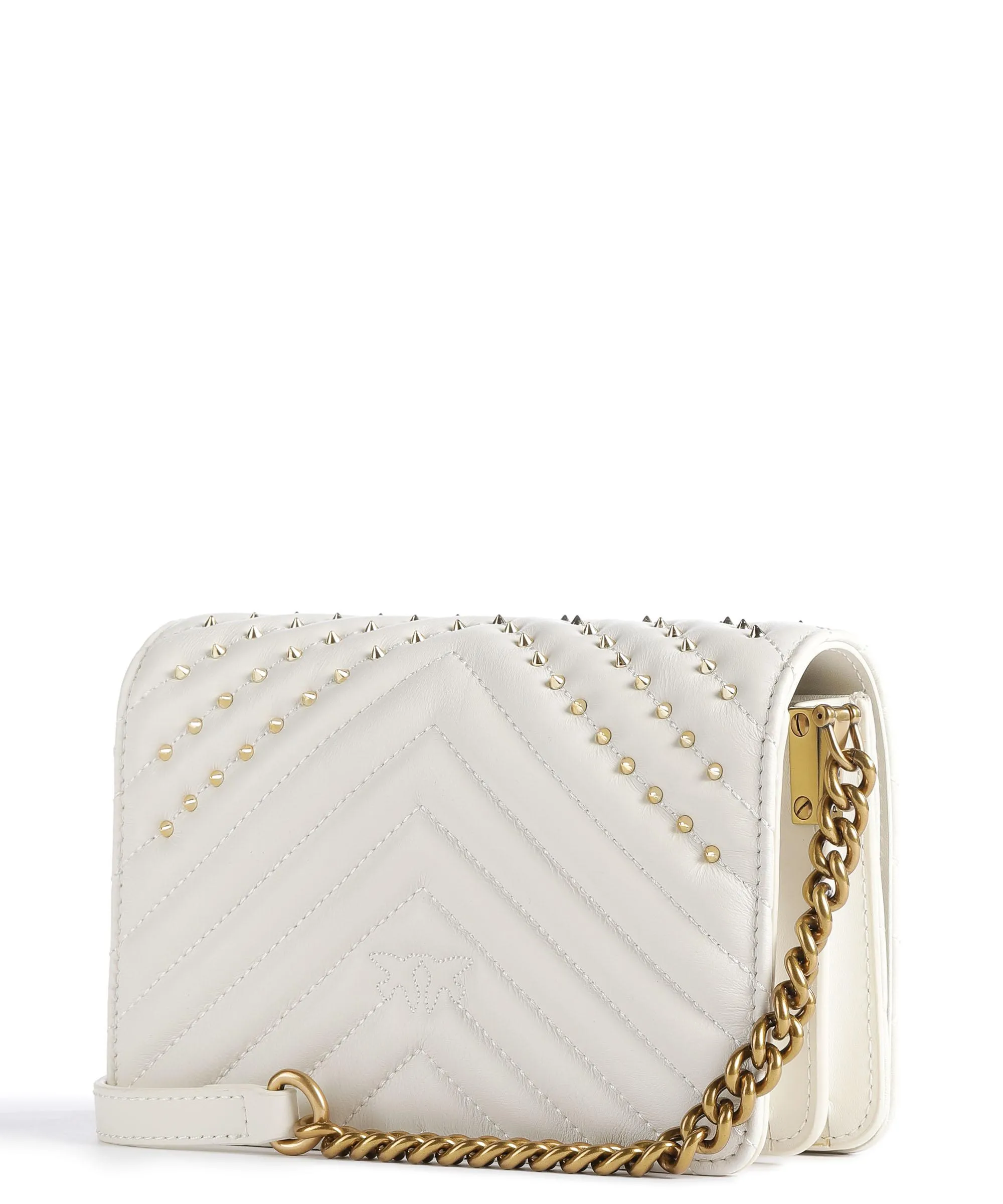  Pinko Love Click Mini Borsa a tracolla pelle di pecora avorio  