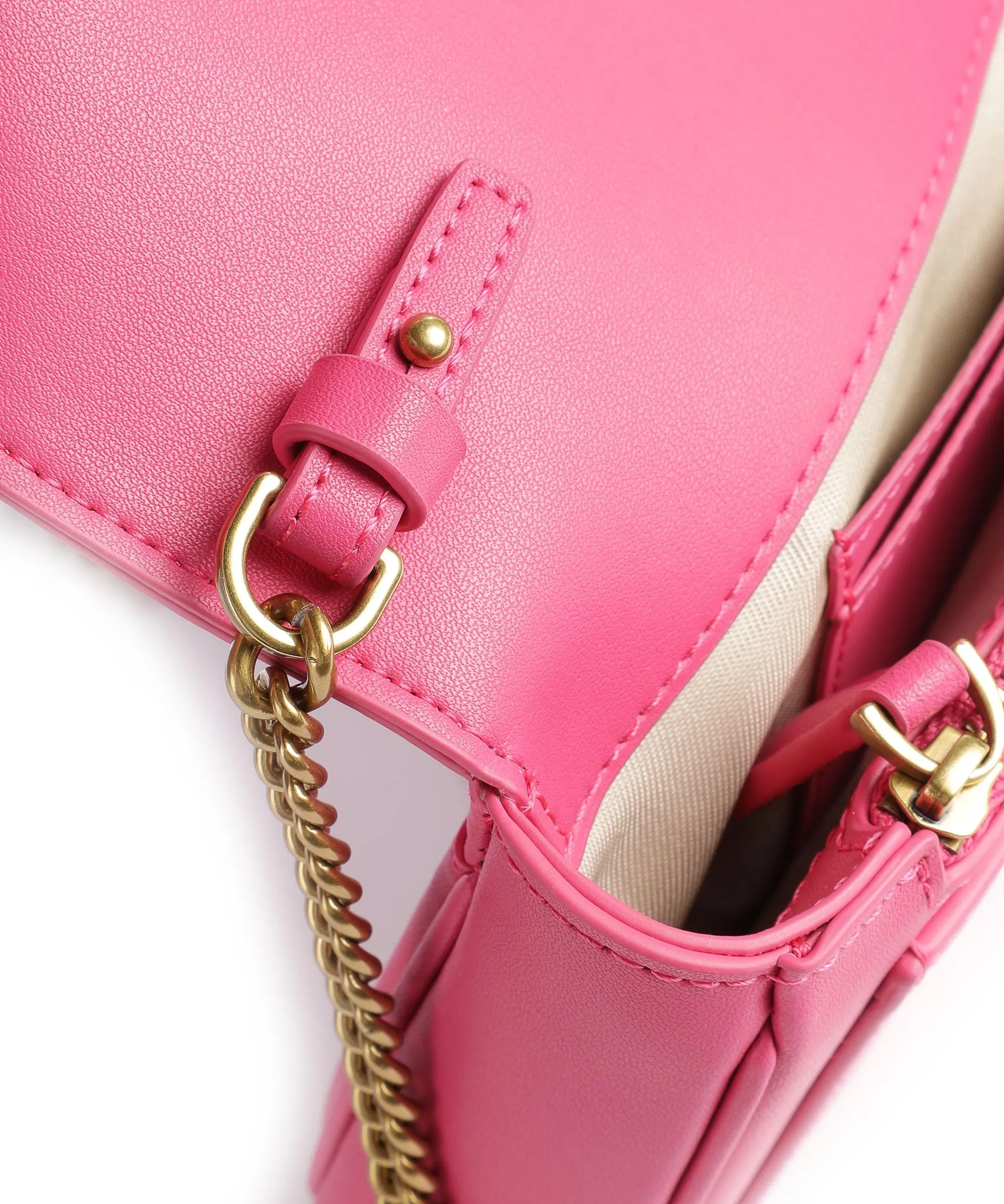  Pinko Love One Borsa a tracolla pelle a grana fine pink  