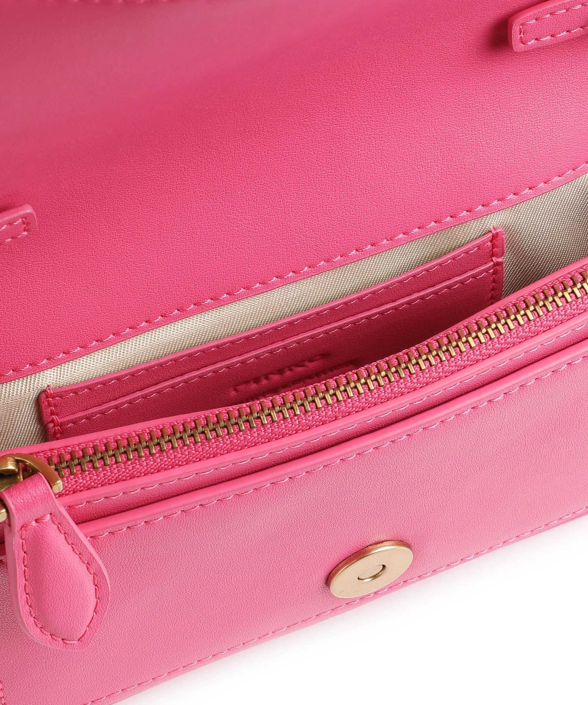  Pinko Love One Borsa a tracolla pelle a grana fine pink  