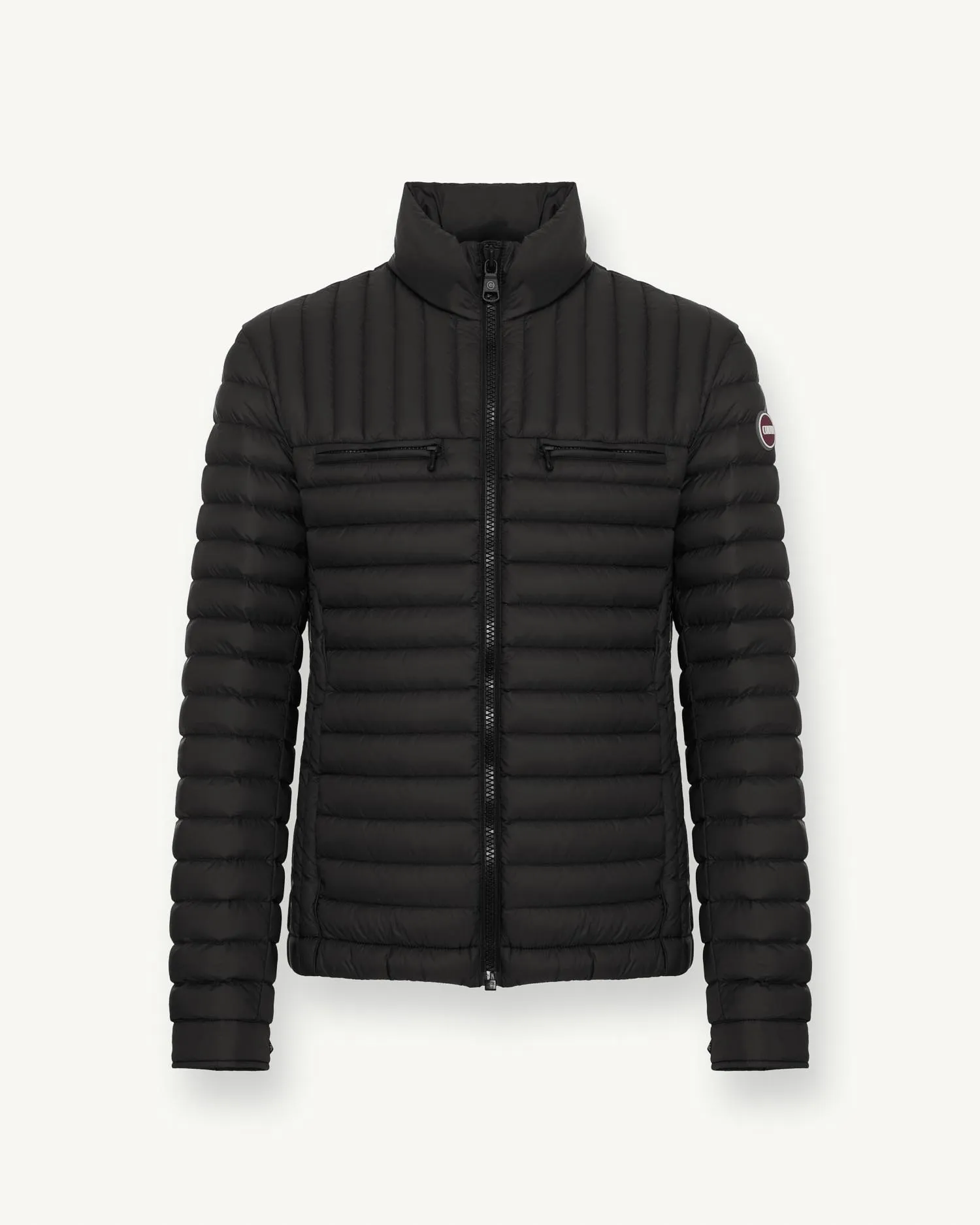 Piumino biker nero 100 grammi con taschine al petto