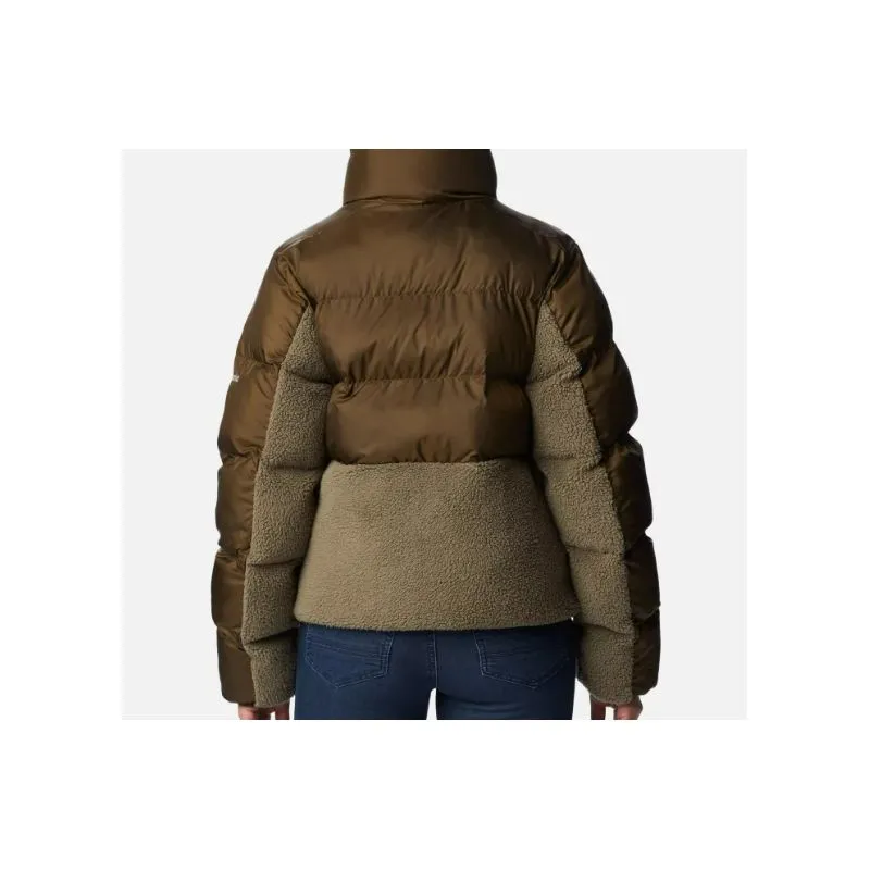 Piumino ibrido da donna Columbia Leadbetter Point Sherpa (verde oliva / verde pietra)