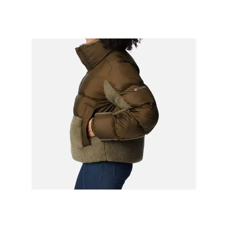 Piumino ibrido da donna Columbia Leadbetter Point Sherpa (verde oliva / verde pietra)