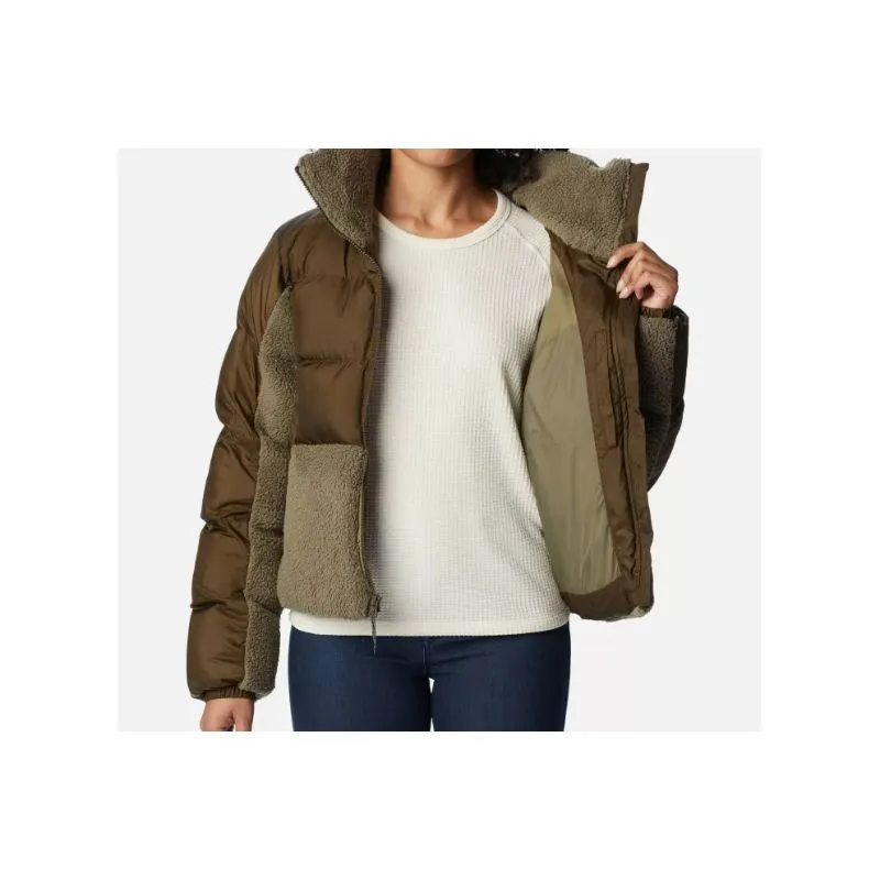 Piumino ibrido da donna Columbia Leadbetter Point Sherpa (verde oliva / verde pietra)