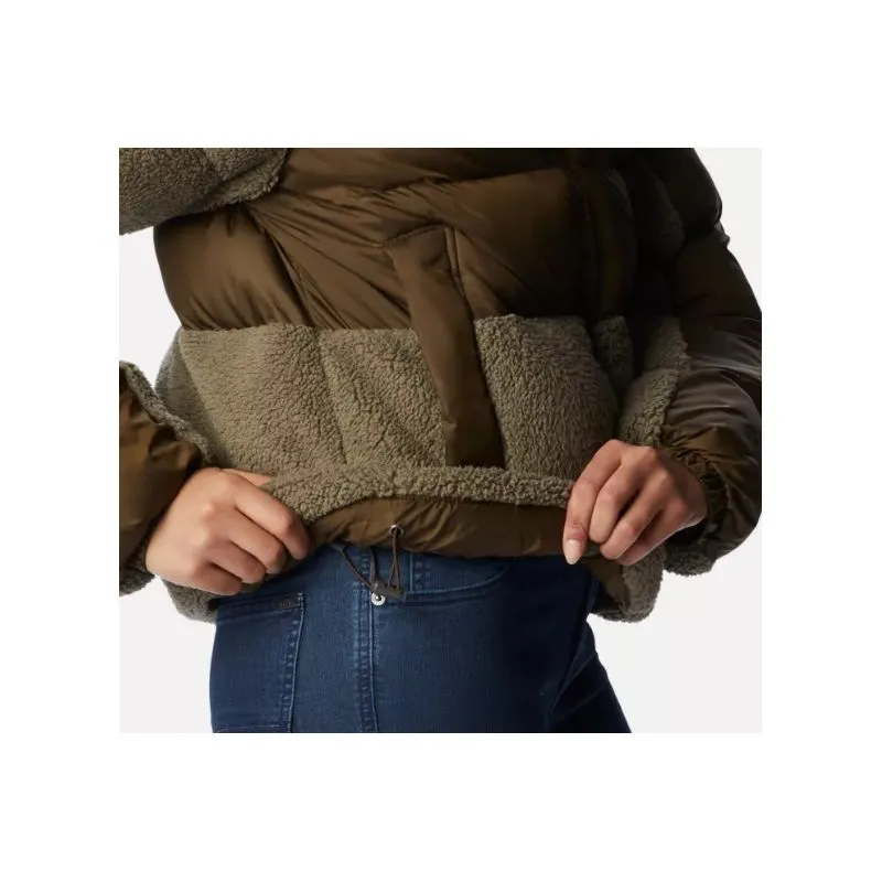 Piumino ibrido da donna Columbia Leadbetter Point Sherpa (verde oliva / verde pietra)