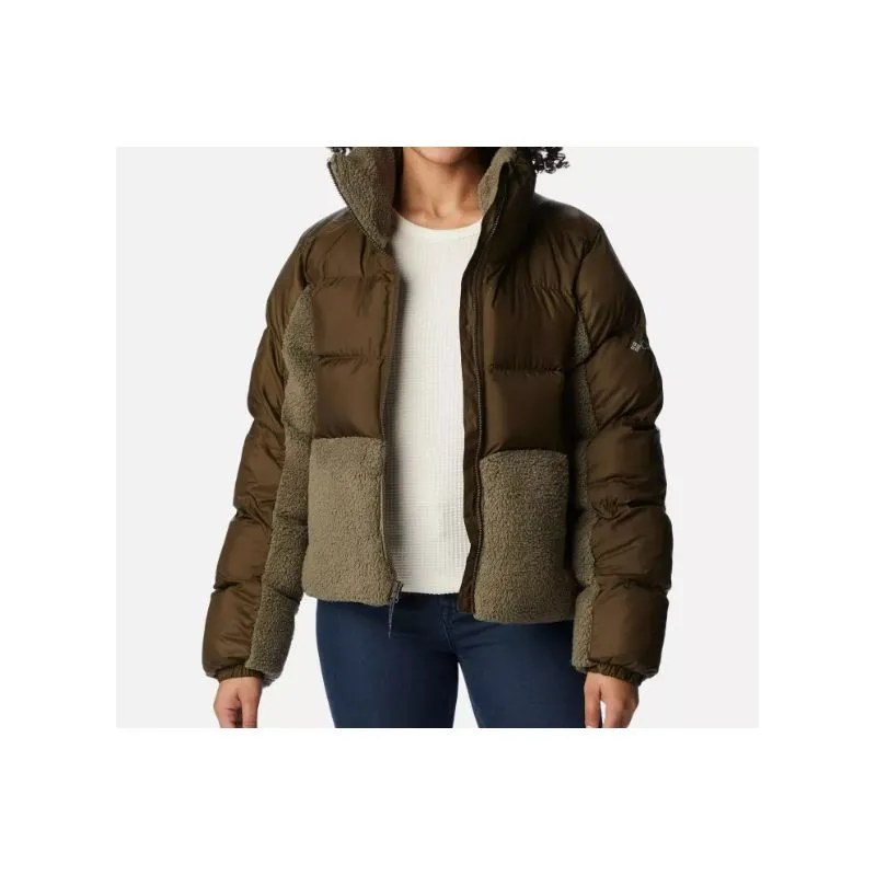 Piumino ibrido da donna Columbia Leadbetter Point Sherpa (verde oliva / verde pietra)