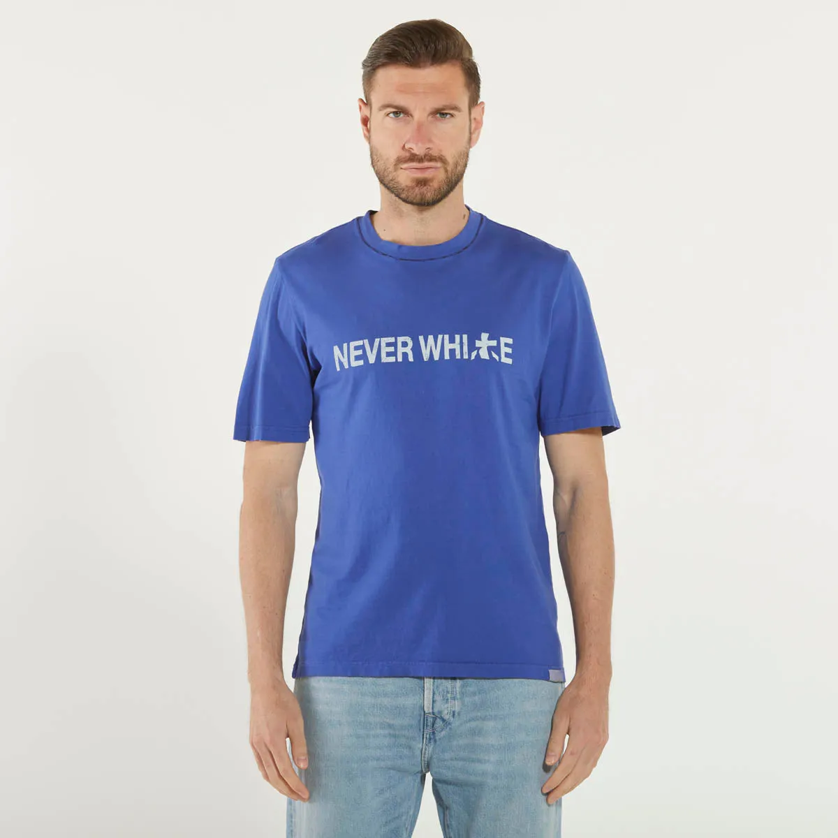Premiata t-shirt  girocollo never white bluette