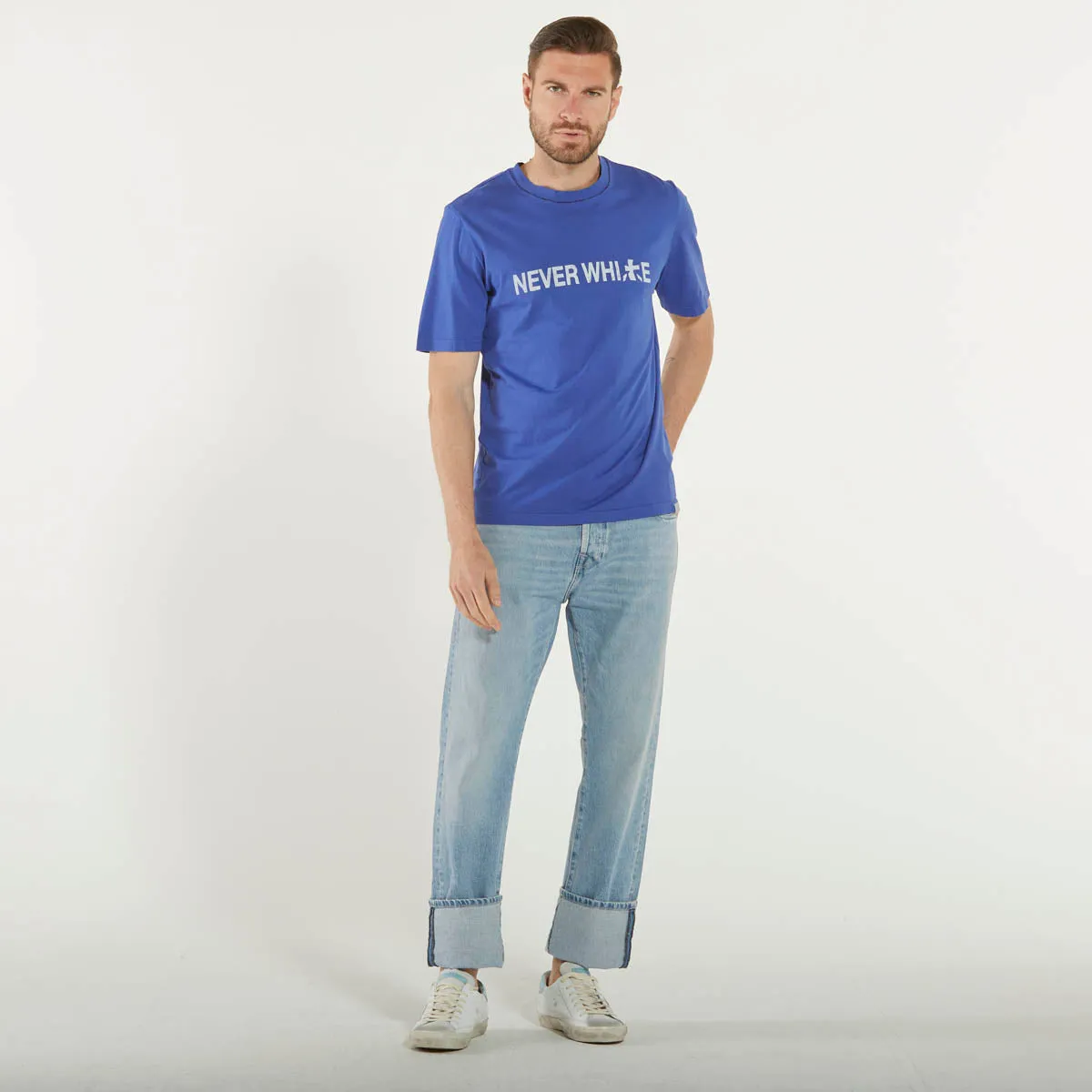 Premiata t-shirt  girocollo never white bluette