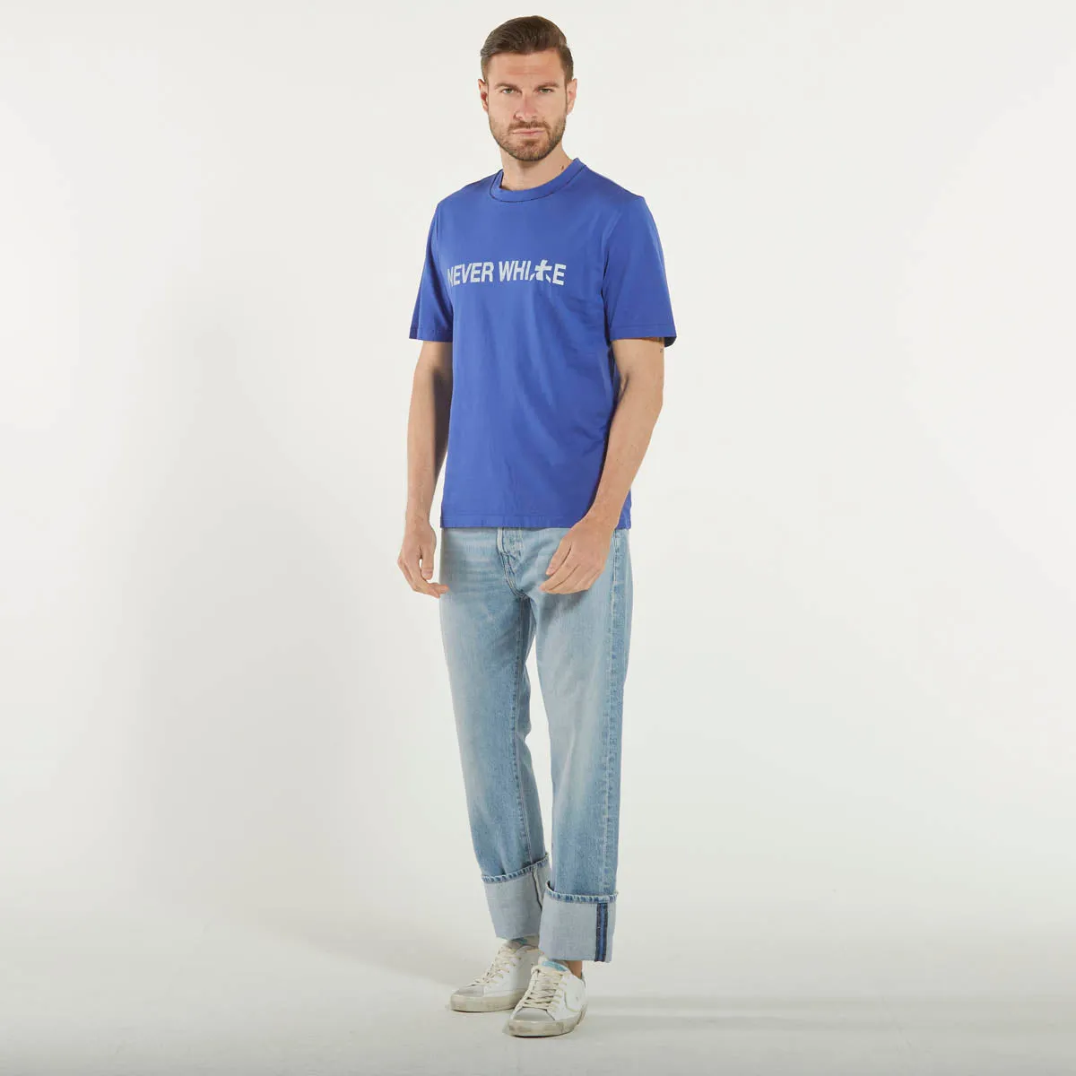 Premiata t-shirt  girocollo never white bluette