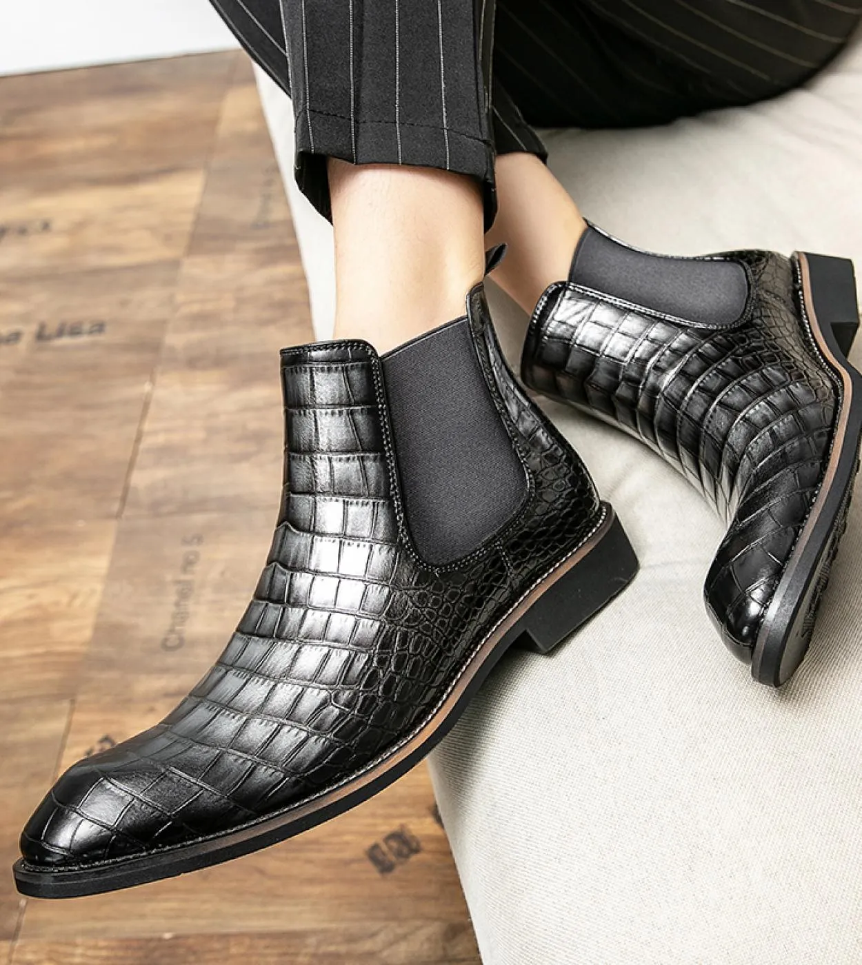 Primavera Luxury Designer Brand Dress Scarpe da ufficio per uomo Vera pelle Moda Chelsea Stivali casual Retro Stivaletto Fo