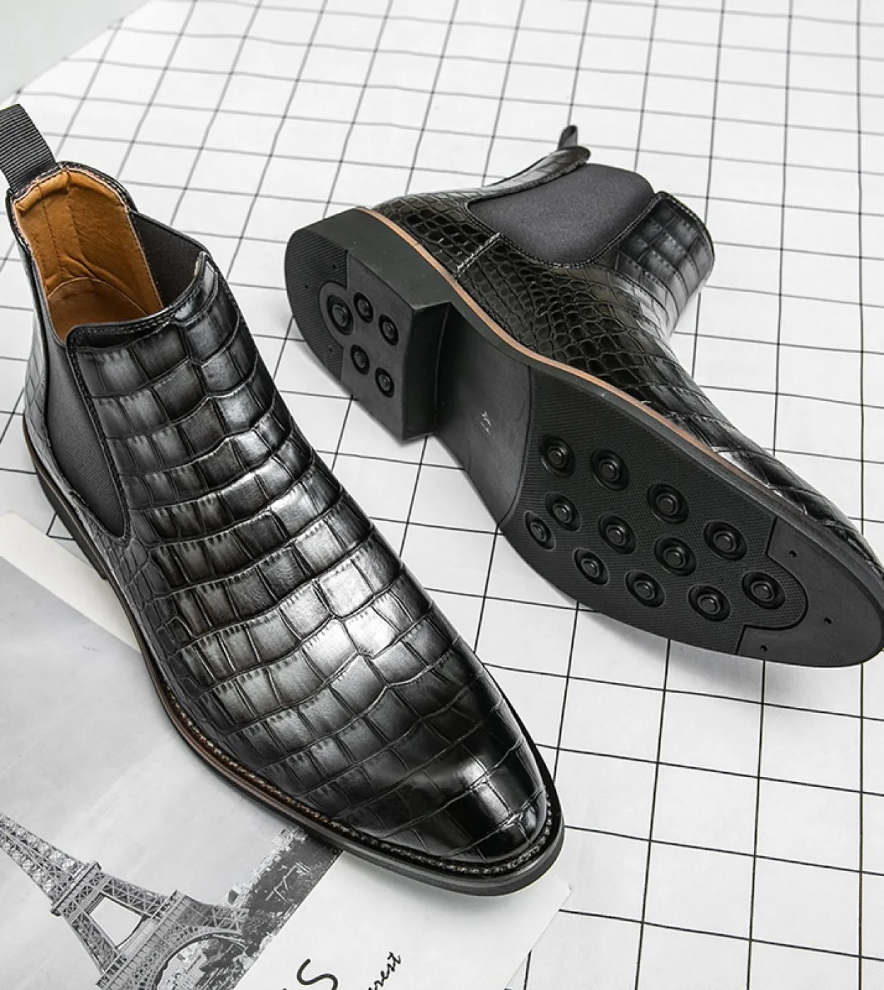 Primavera Luxury Designer Brand Dress Scarpe da ufficio per uomo Vera pelle Moda Chelsea Stivali casual Retro Stivaletto Fo
