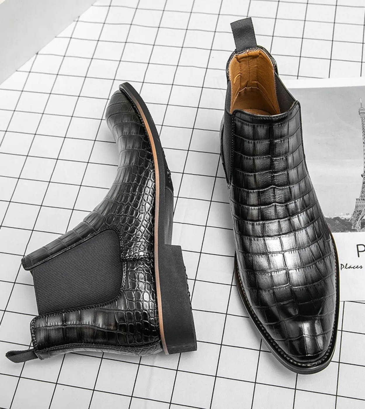 Primavera Luxury Designer Brand Dress Scarpe da ufficio per uomo Vera pelle Moda Chelsea Stivali casual Retro Stivaletto Fo