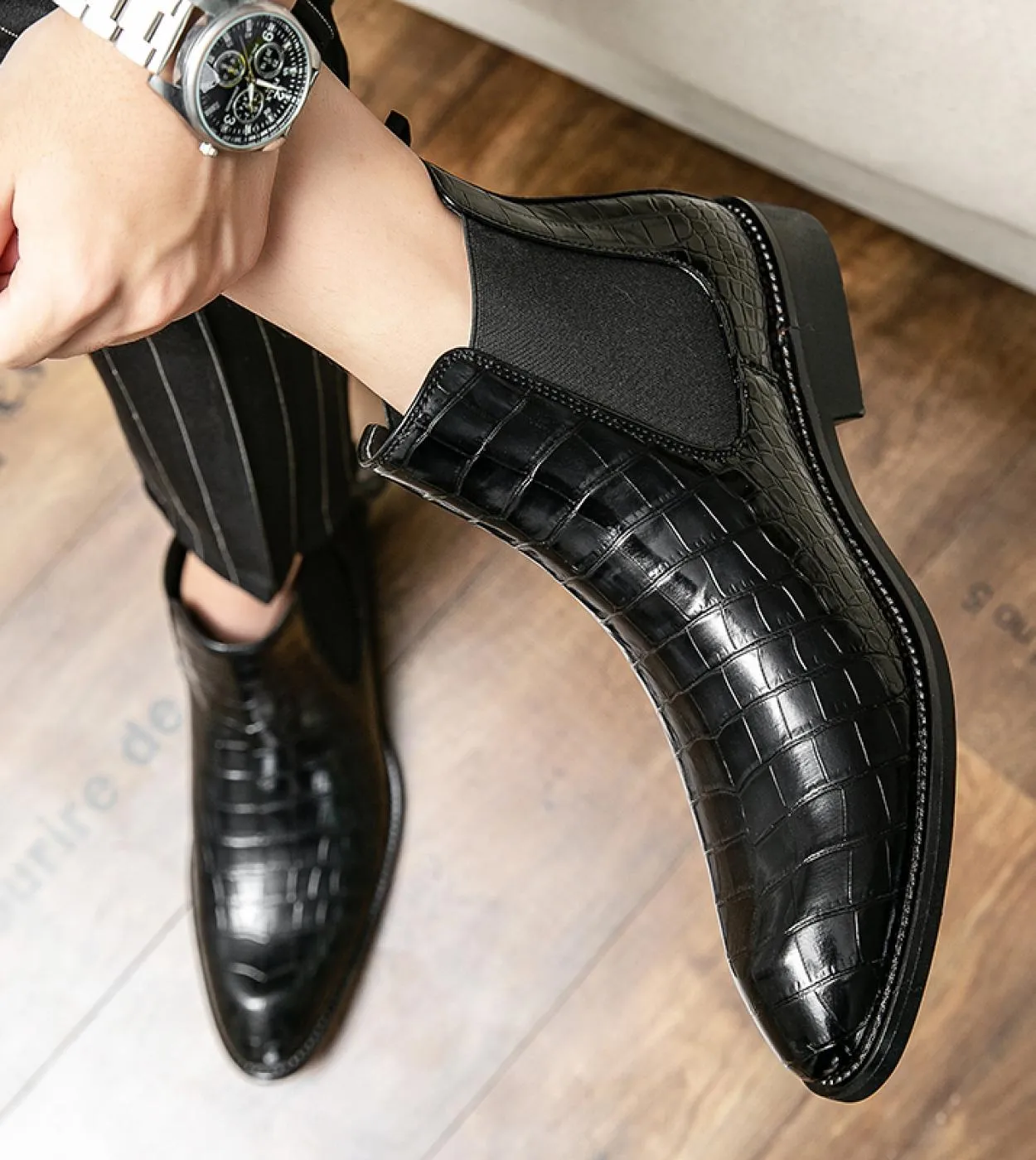 Primavera Luxury Designer Brand Dress Scarpe da ufficio per uomo Vera pelle Moda Chelsea Stivali casual Retro Stivaletto Fo