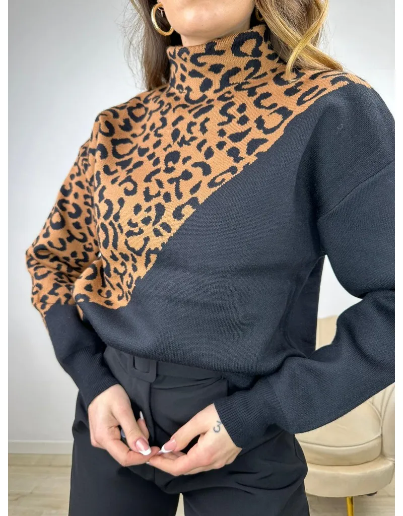 PULL MACULATO MARRONE