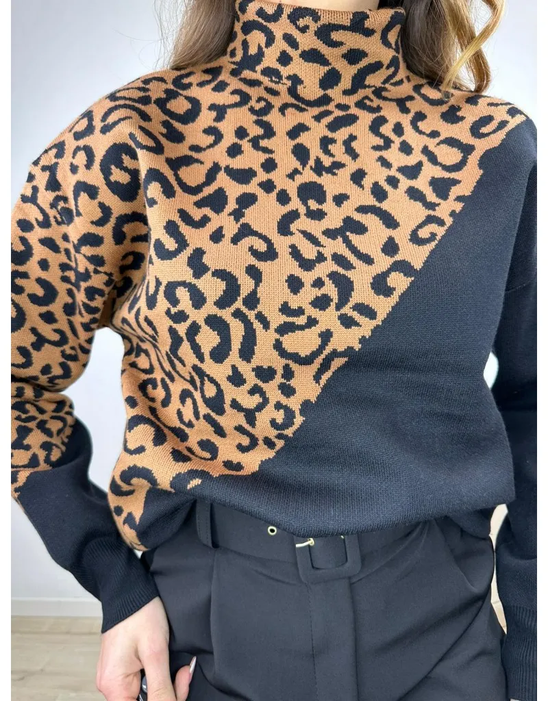 PULL MACULATO MARRONE