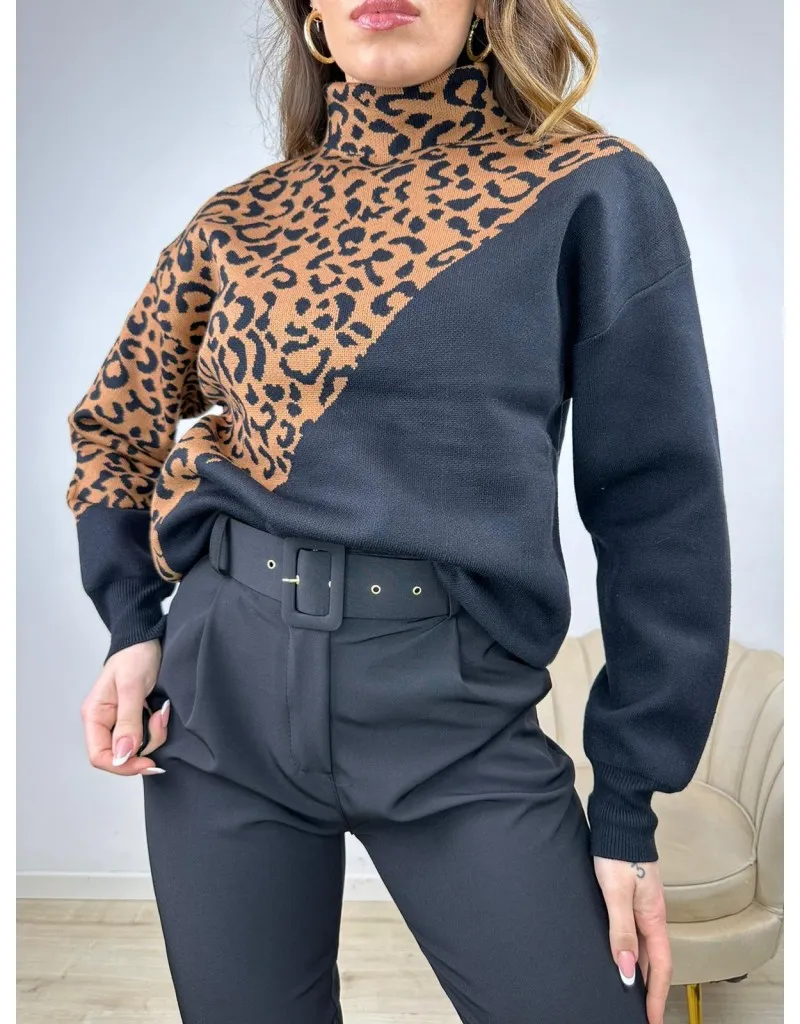 PULL MACULATO MARRONE