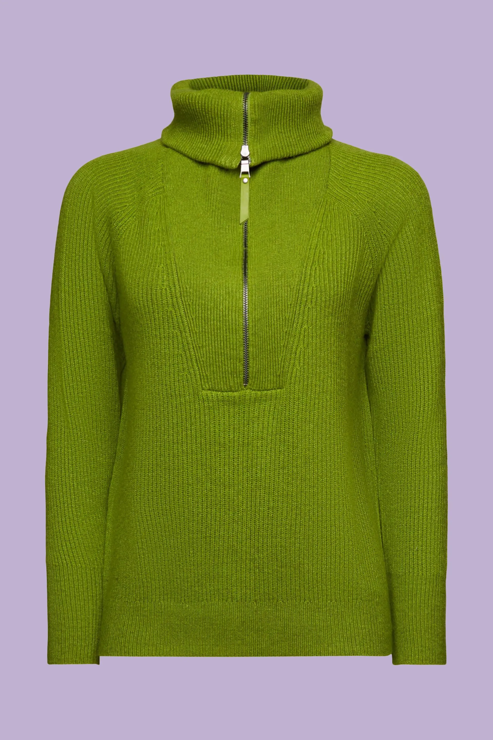 Pullover troyer in maglia a coste misto lana