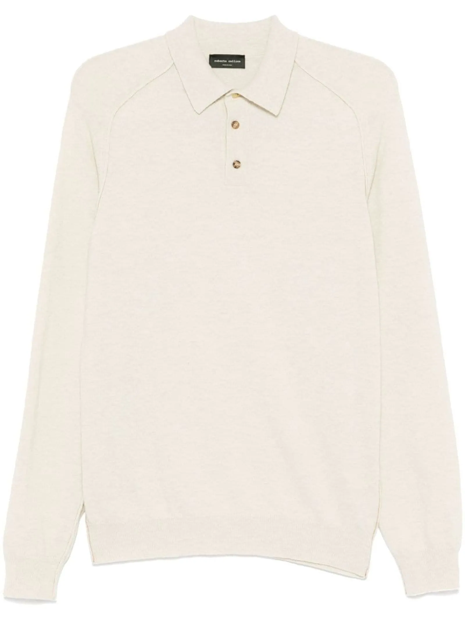 ROBERTO COLLINA Abbigliamento,Polo Polo a maglia in misto lana merino beige chiaro 