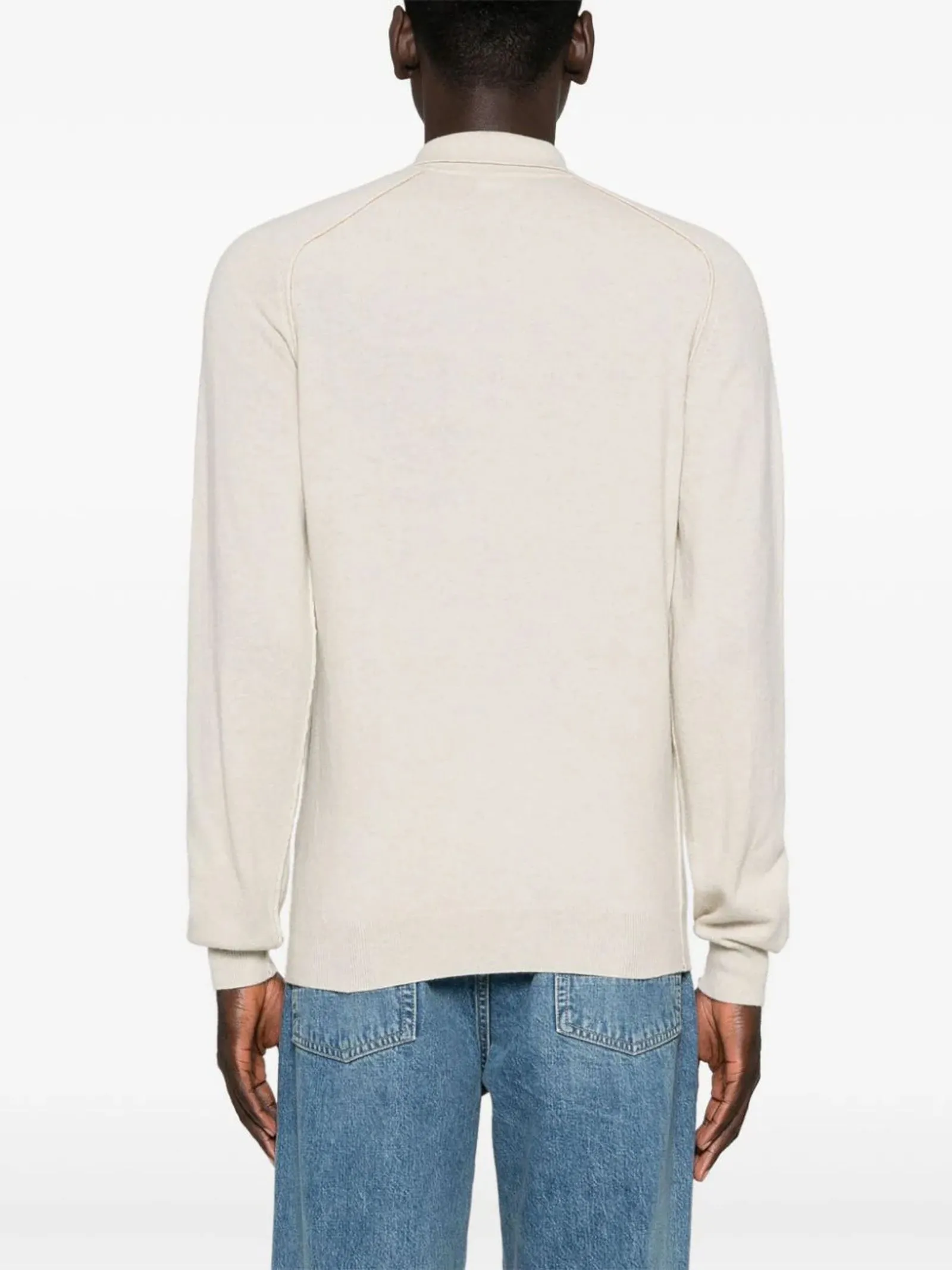 ROBERTO COLLINA Abbigliamento,Polo Polo a maglia in misto lana merino beige chiaro 