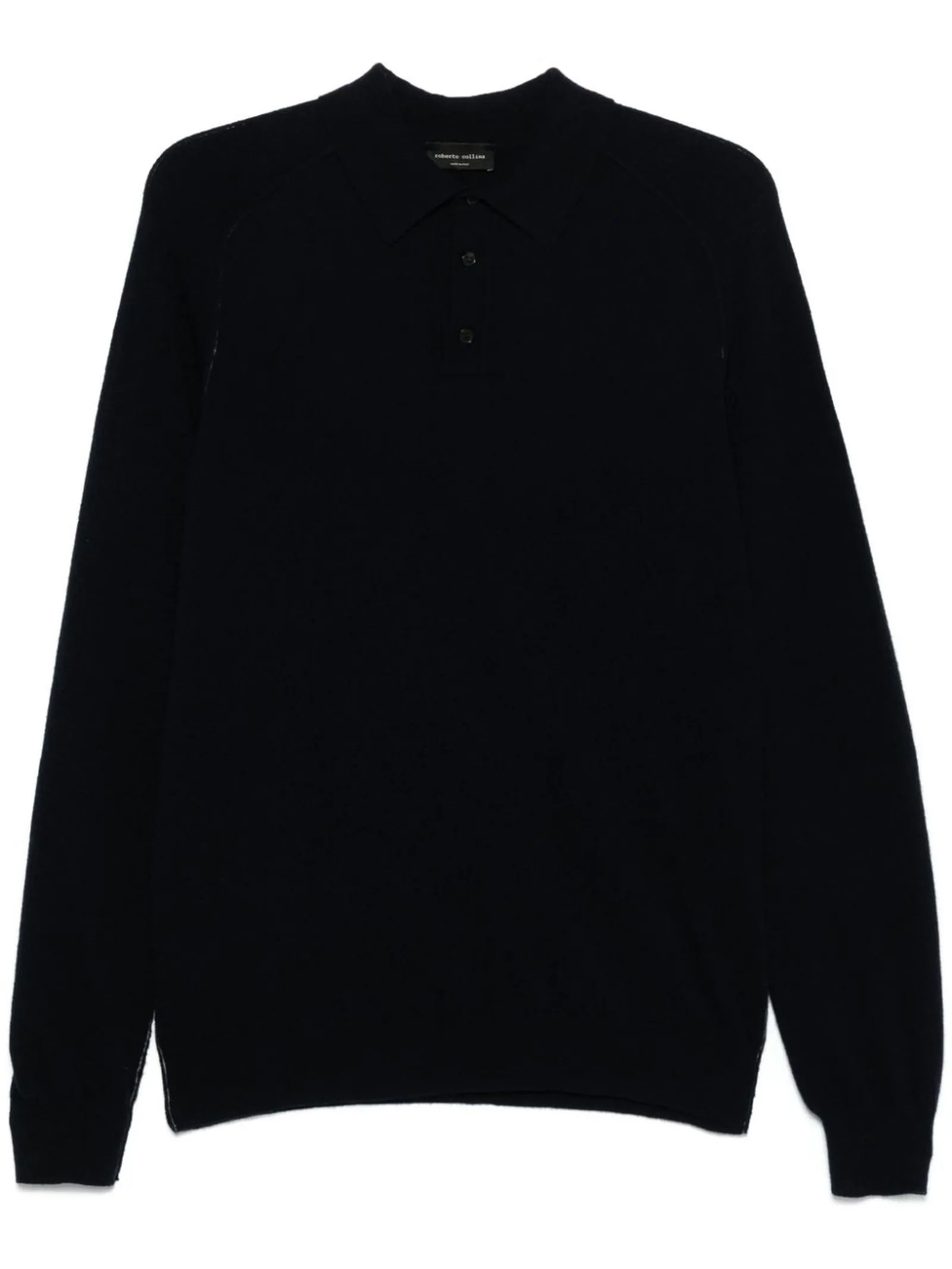 ROBERTO COLLINA Abbigliamento,Polo Polo a maglia in misto lana merino blu navy 