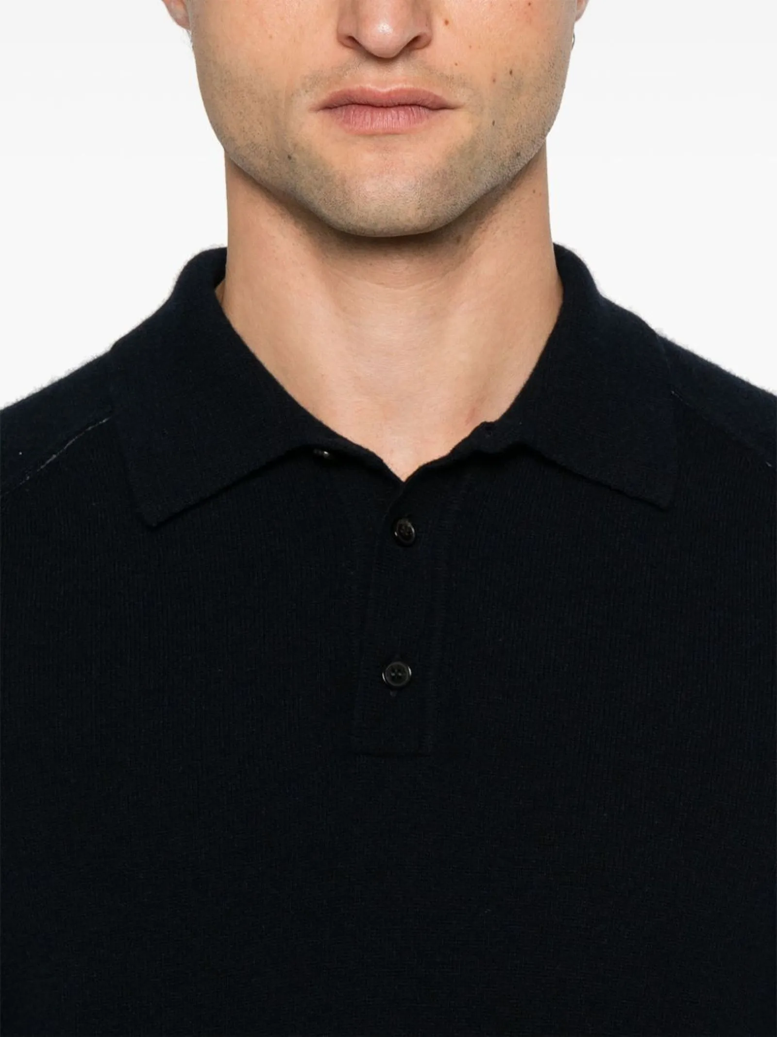 ROBERTO COLLINA Abbigliamento,Polo Polo a maglia in misto lana merino blu navy 