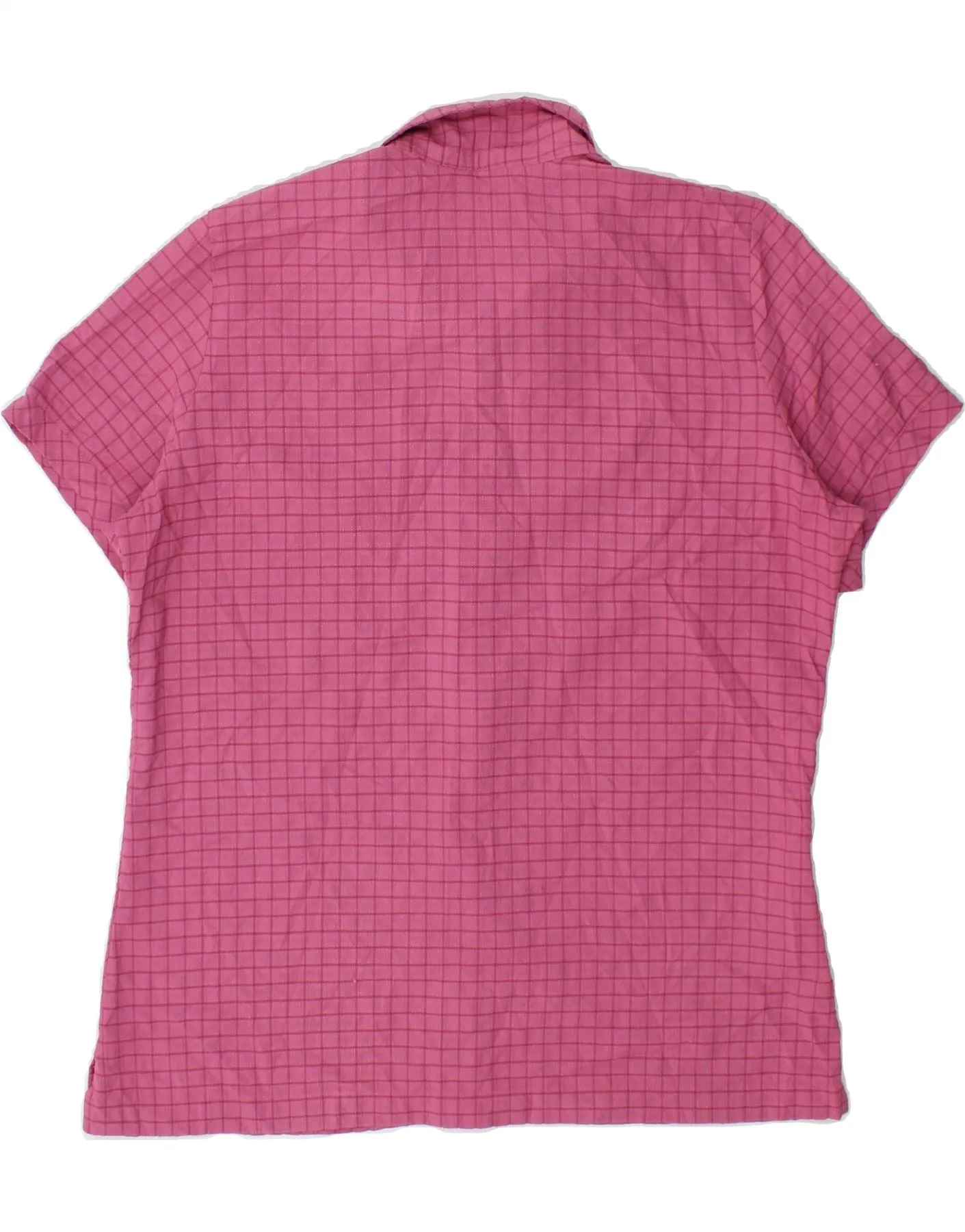ROHAN Womens Short Sleeve Shirt Blouse UK 14 Medium Pink Check Polyester