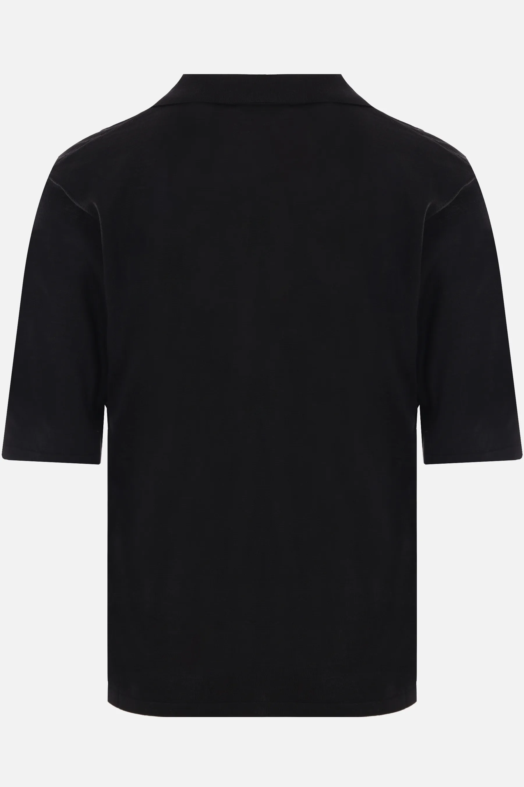 SAINT LAURENT polo in maglia di lana ricamo logo