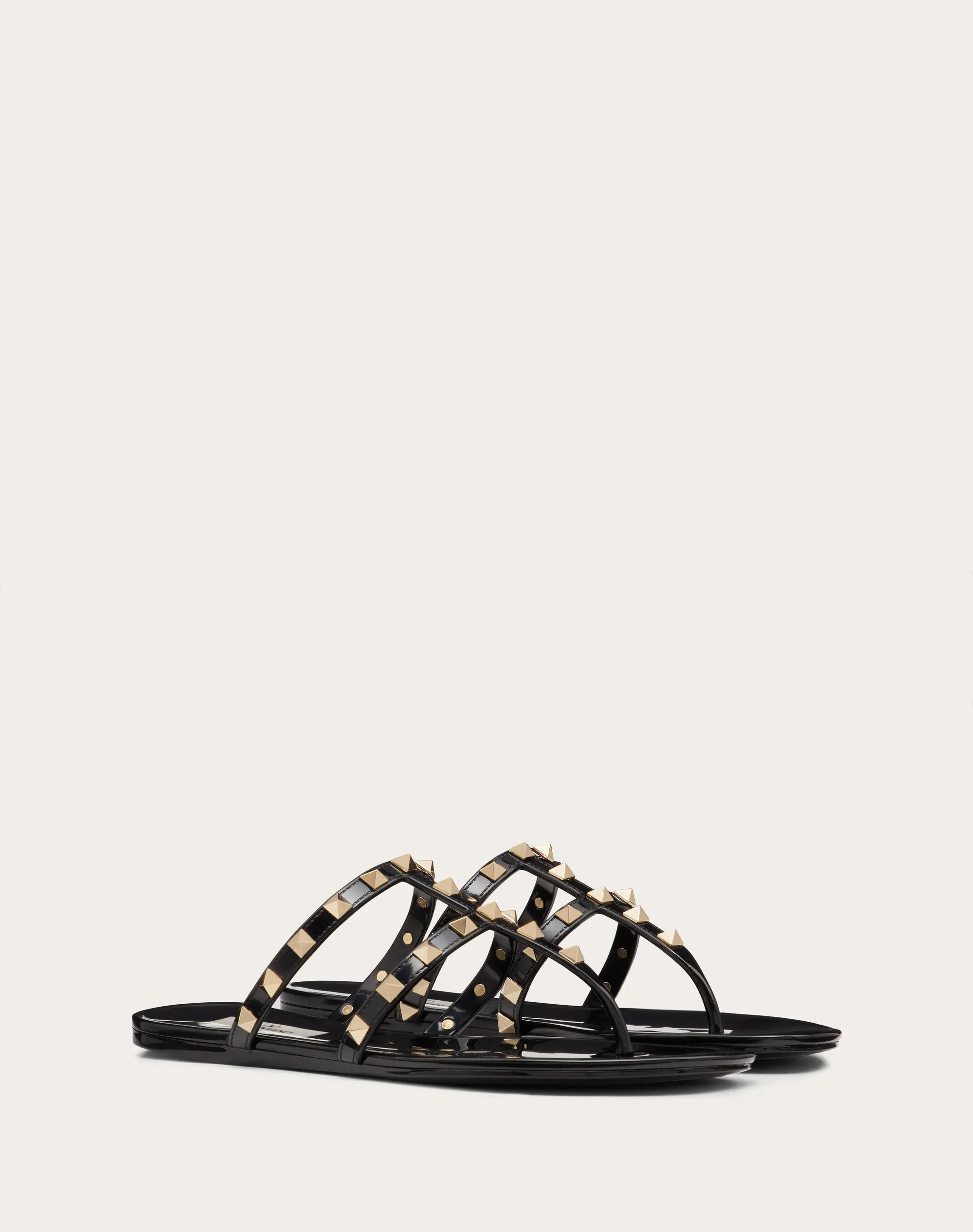 SANDALO INFRADITO BASSO ROCKSTUD IN GOMMA