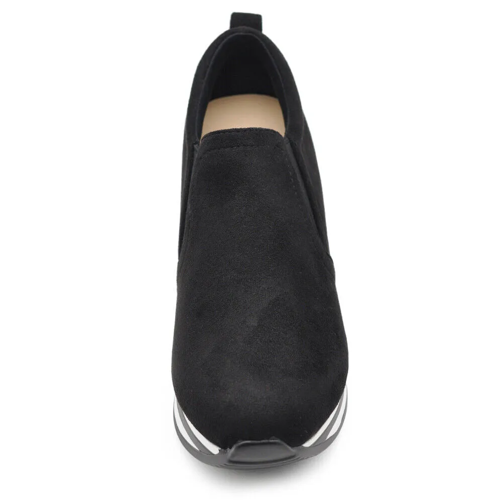 Scarpe Da Ginnastica Sneakers Slip On Da Donna Con Platform Zeppa KL926