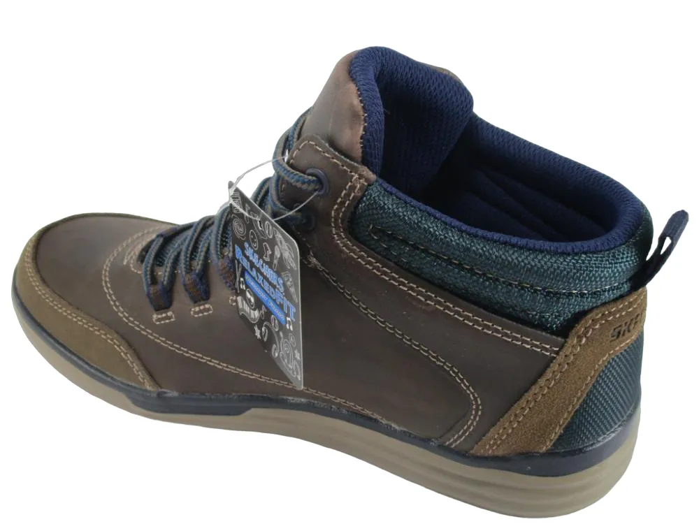 Skechers scarpa casual da bambino Direct Pulse 93879L CHOC marrone