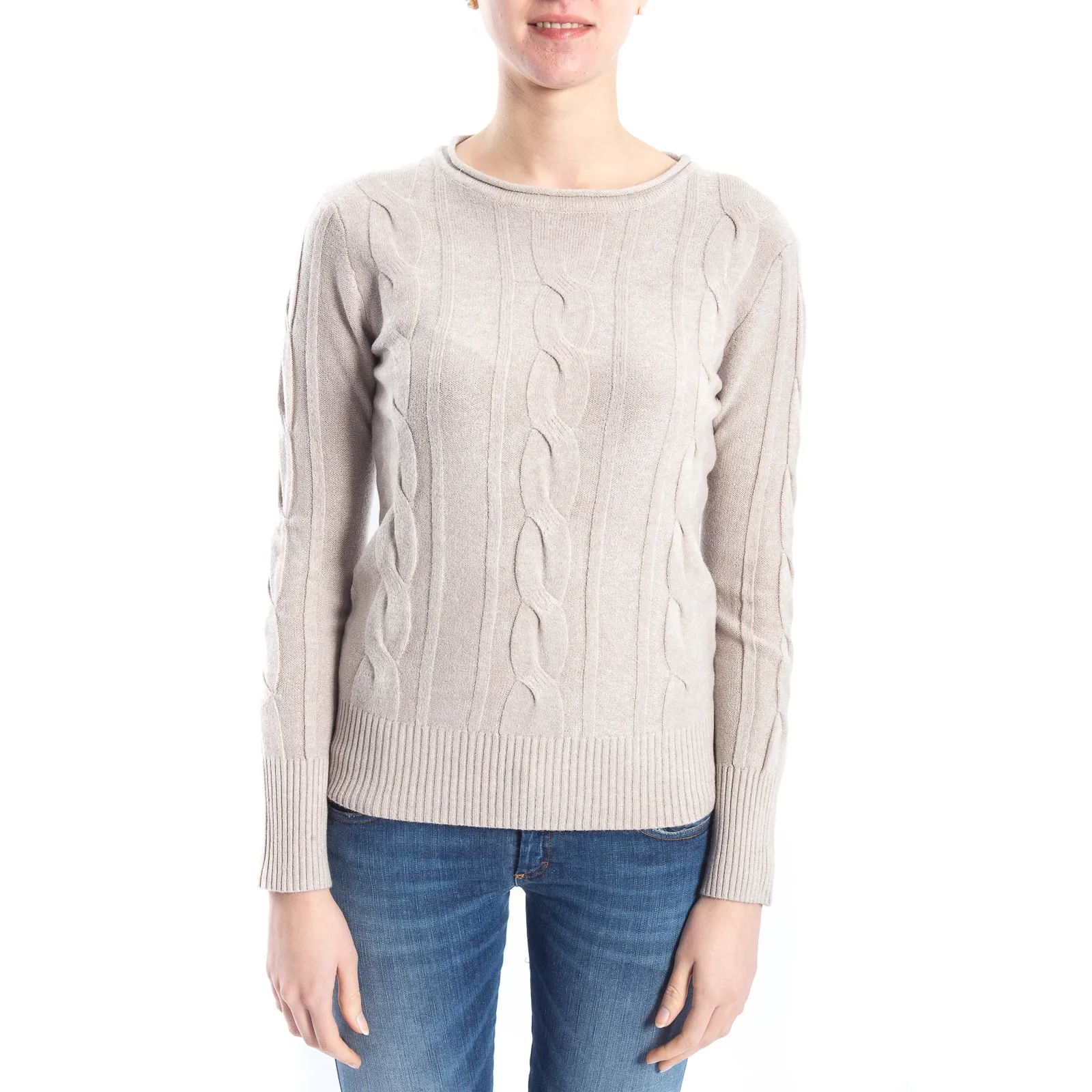 SLIDE OF LIFE Maglia con trecce BEIGE art. ELA16