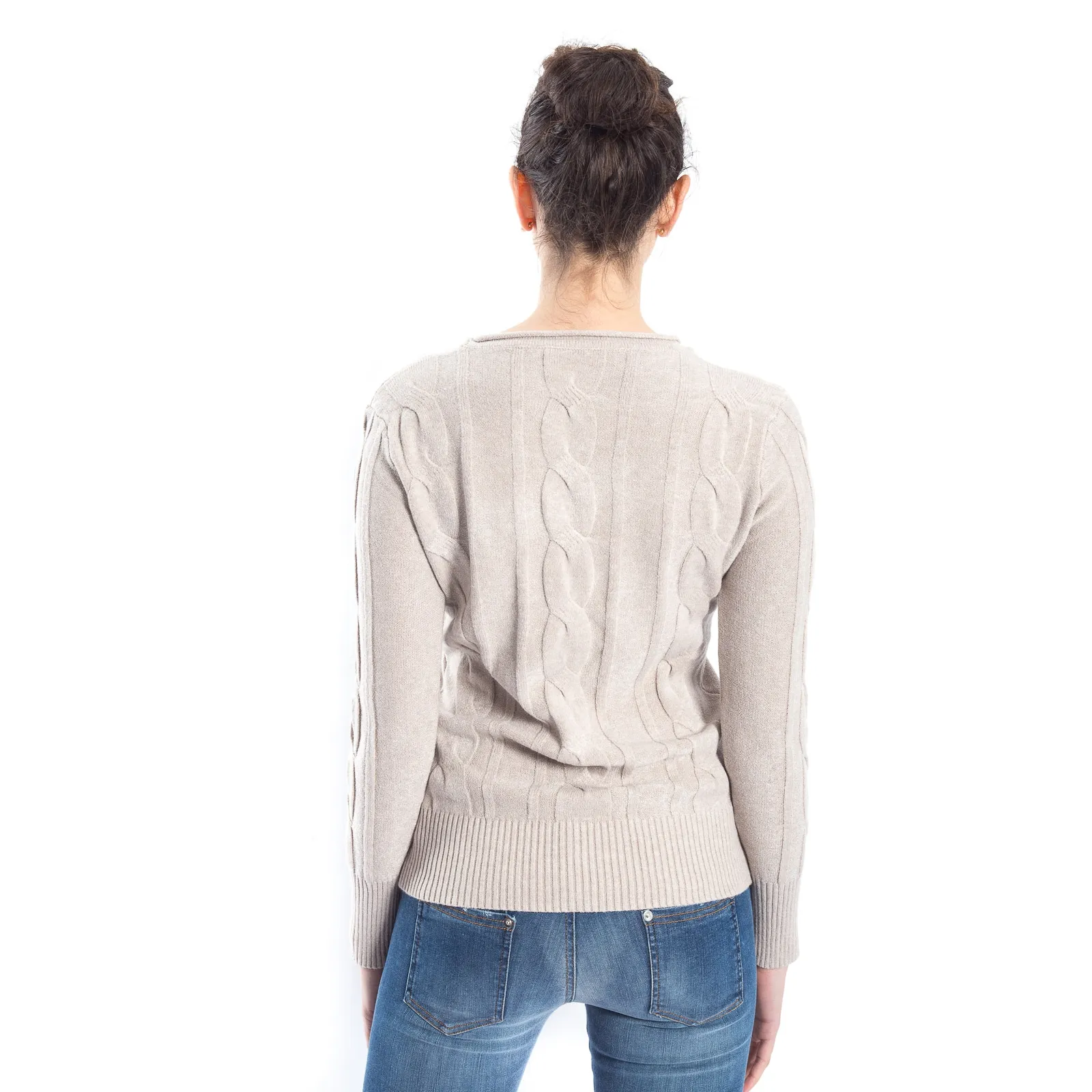 SLIDE OF LIFE Maglia con trecce BEIGE art. ELA16