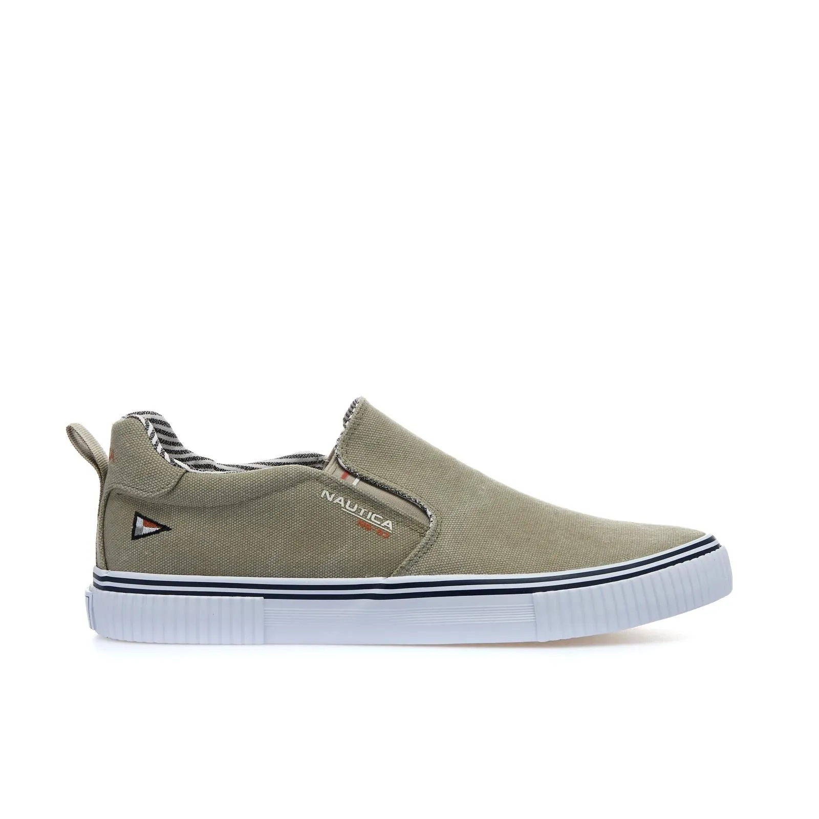 Slip-on beige in tela con logo