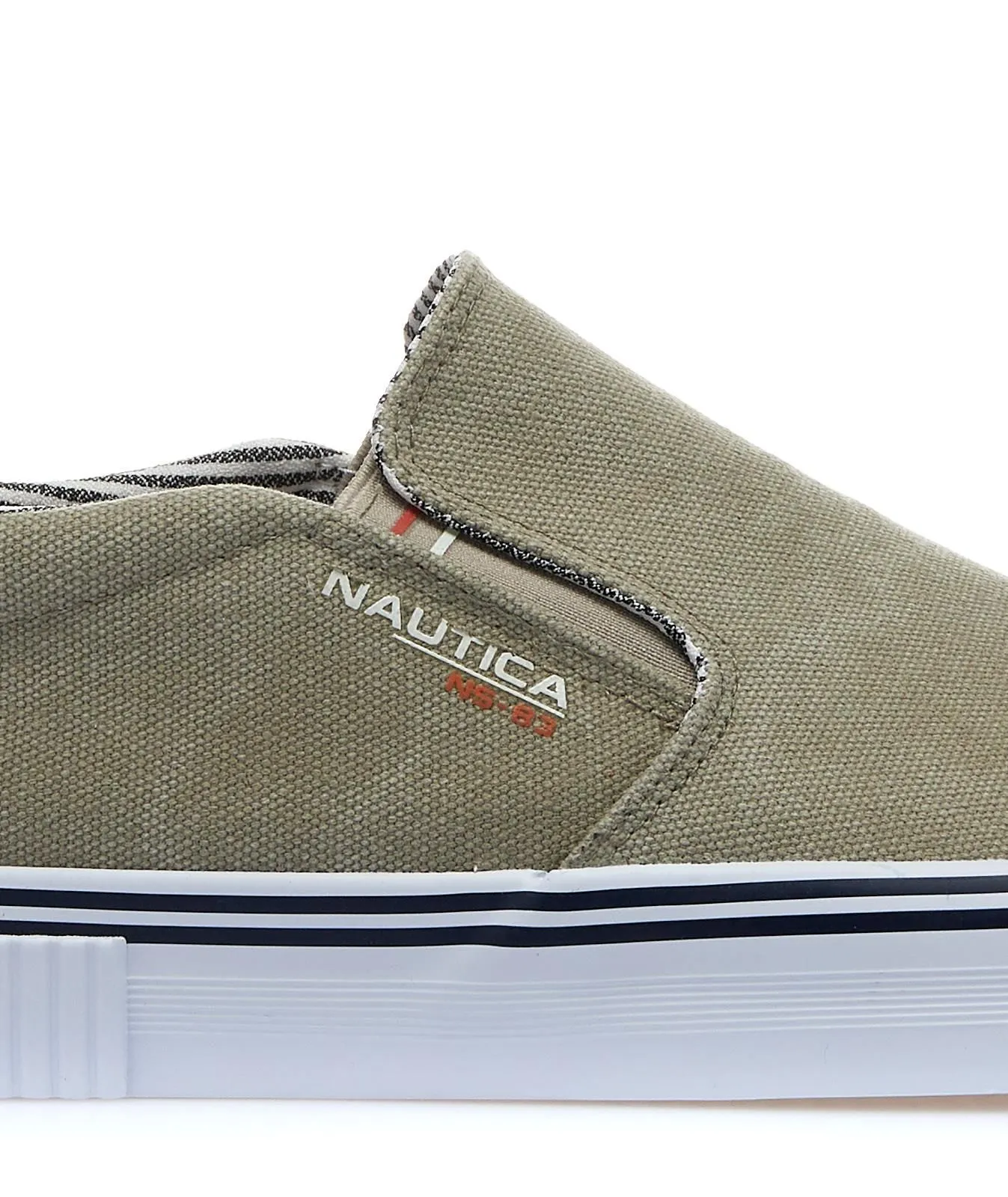 Slip-on beige in tela con logo