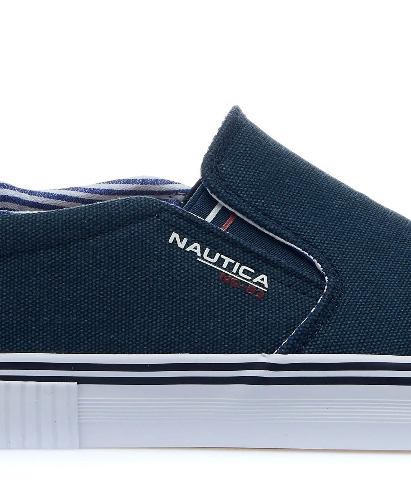 Slip-on blu in tela con logo
