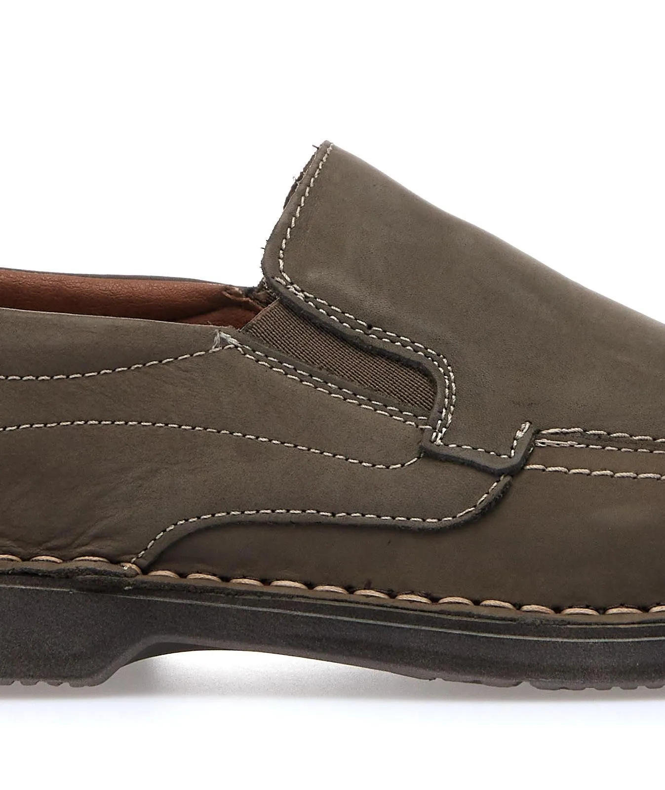 Slip-on comfort marroni in pelle