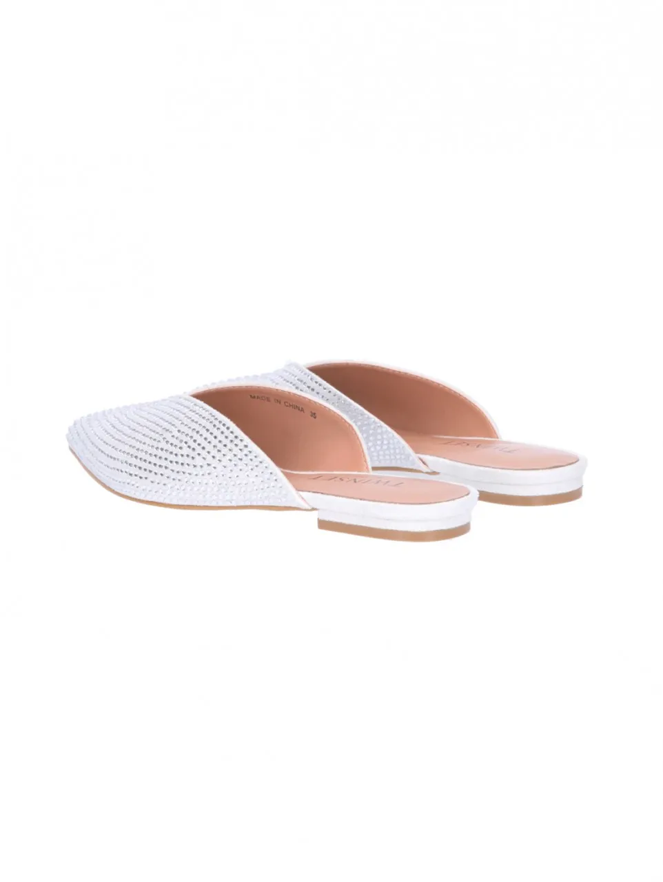 Slippers a punta con strass STRASS CRYSTAL