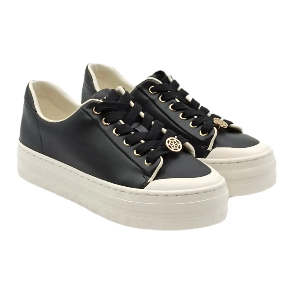Sneaker donna in pelle con platform Guess FL7LULLEA12 BLACK