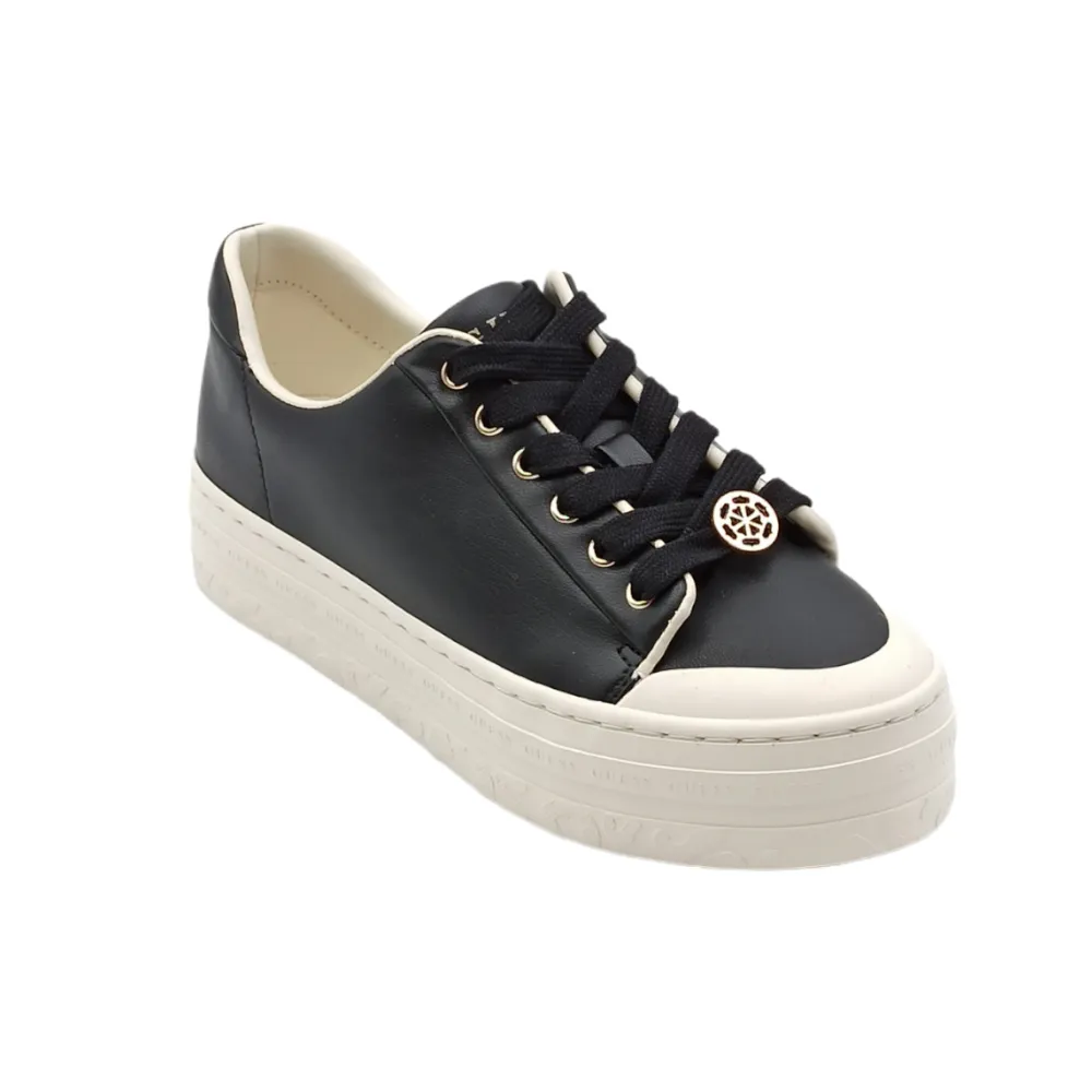 Sneaker donna in pelle con platform Guess FL7LULLEA12 BLACK
