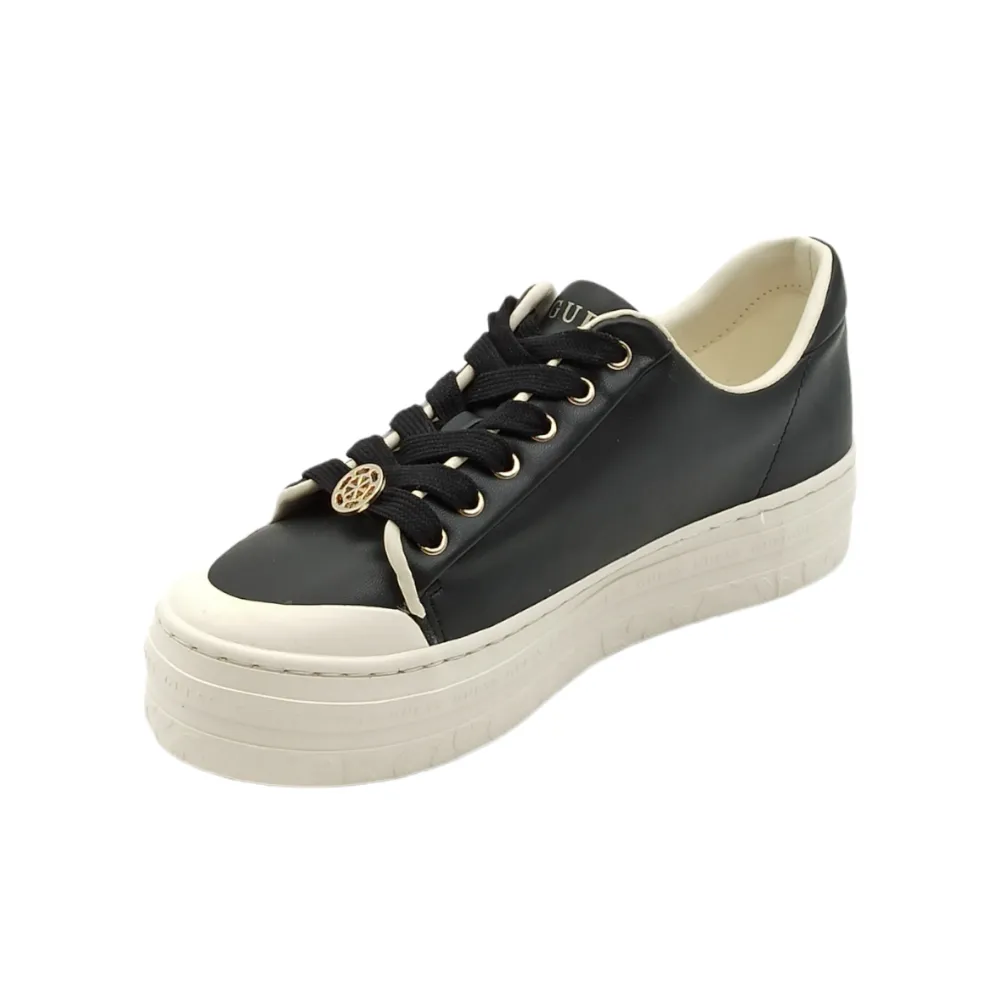 Sneaker donna in pelle con platform Guess FL7LULLEA12 BLACK