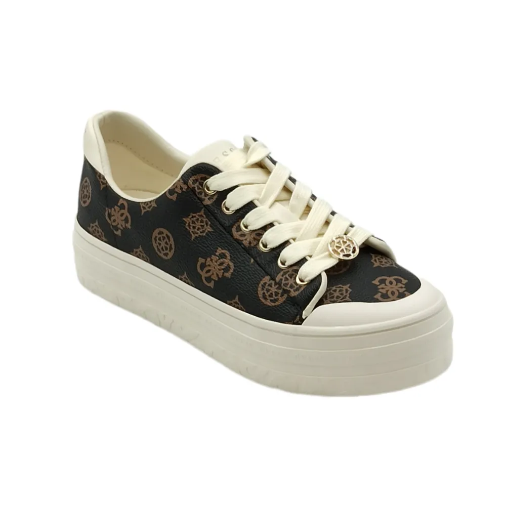Sneaker donna in pelle con suola platform Guess FL7LL3FAL12 BROCR