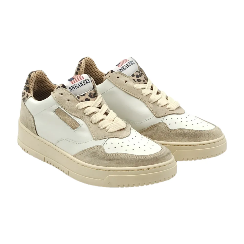 Sneaker donna in pelle D.Scudieri TRY DA SABBIA BIANCO