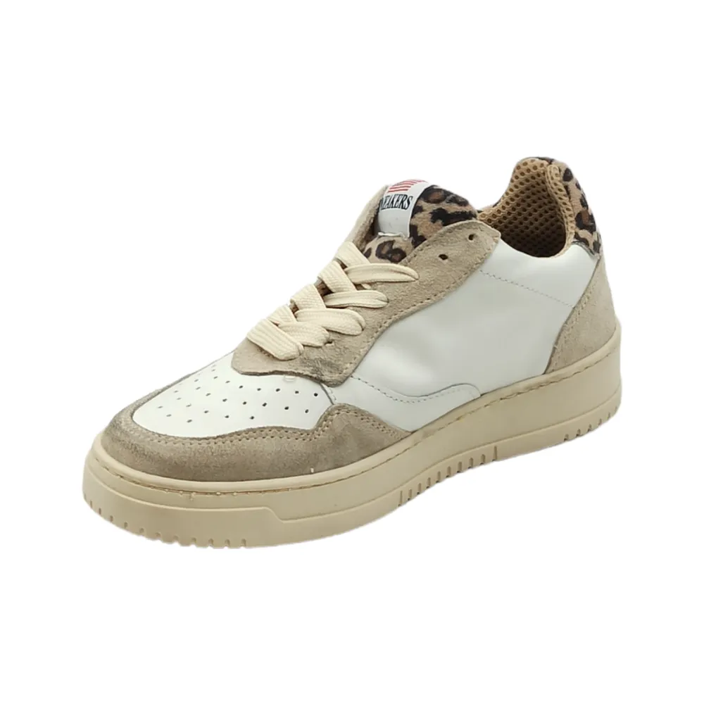 Sneaker donna in pelle D.Scudieri TRY DA SABBIA BIANCO