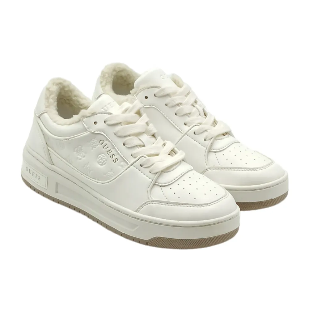 Sneaker donna in pelle imbottita Guess FL8TKYSMT12 WHITE