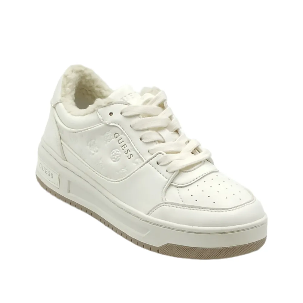 Sneaker donna in pelle imbottita Guess FL8TKYSMT12 WHITE