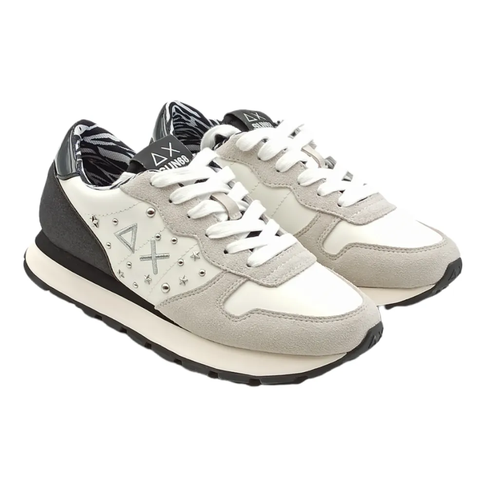 Sneaker donna in pelle Sun68 Z42206 BIANCO ALLY STUDS