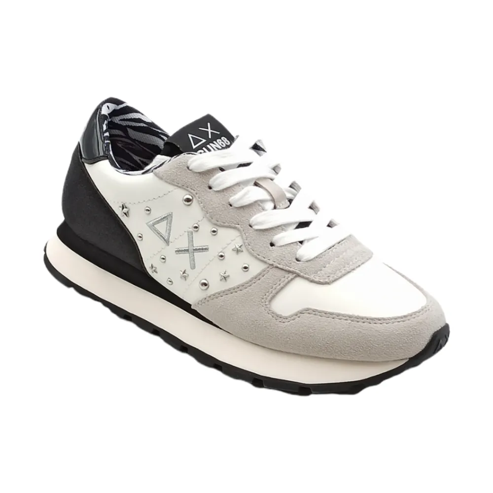 Sneaker donna in pelle Sun68 Z42206 BIANCO ALLY STUDS