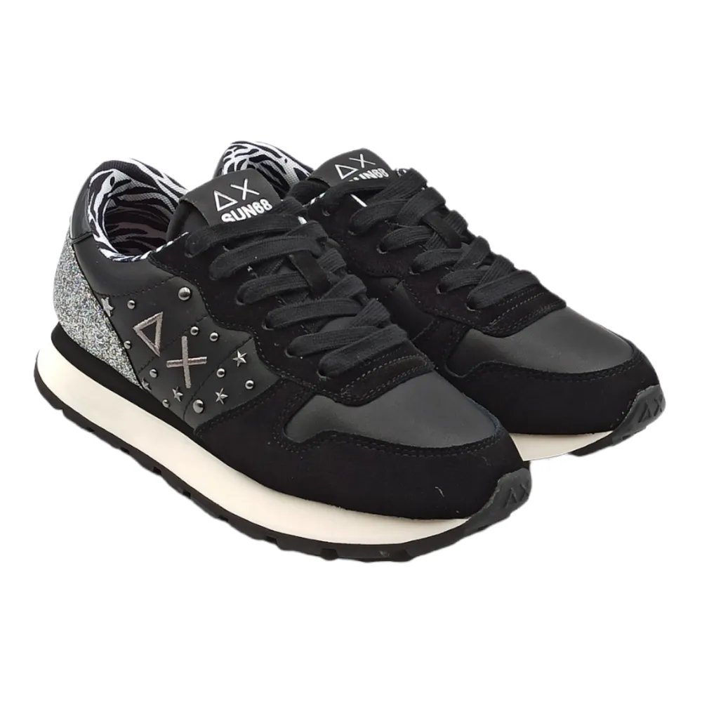 Sneaker donna in pelle SUN68 Z42206 NERO ALLY STUDS