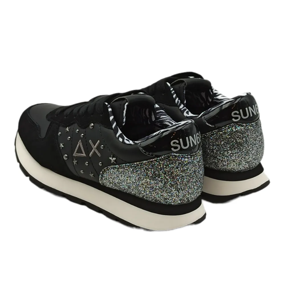 Sneaker donna in pelle SUN68 Z42206 NERO ALLY STUDS