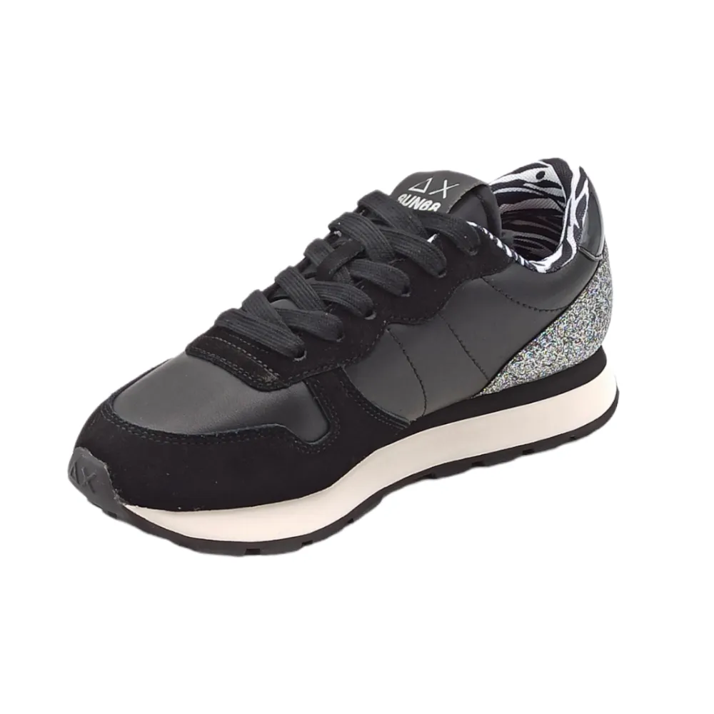 Sneaker donna in pelle SUN68 Z42206 NERO ALLY STUDS