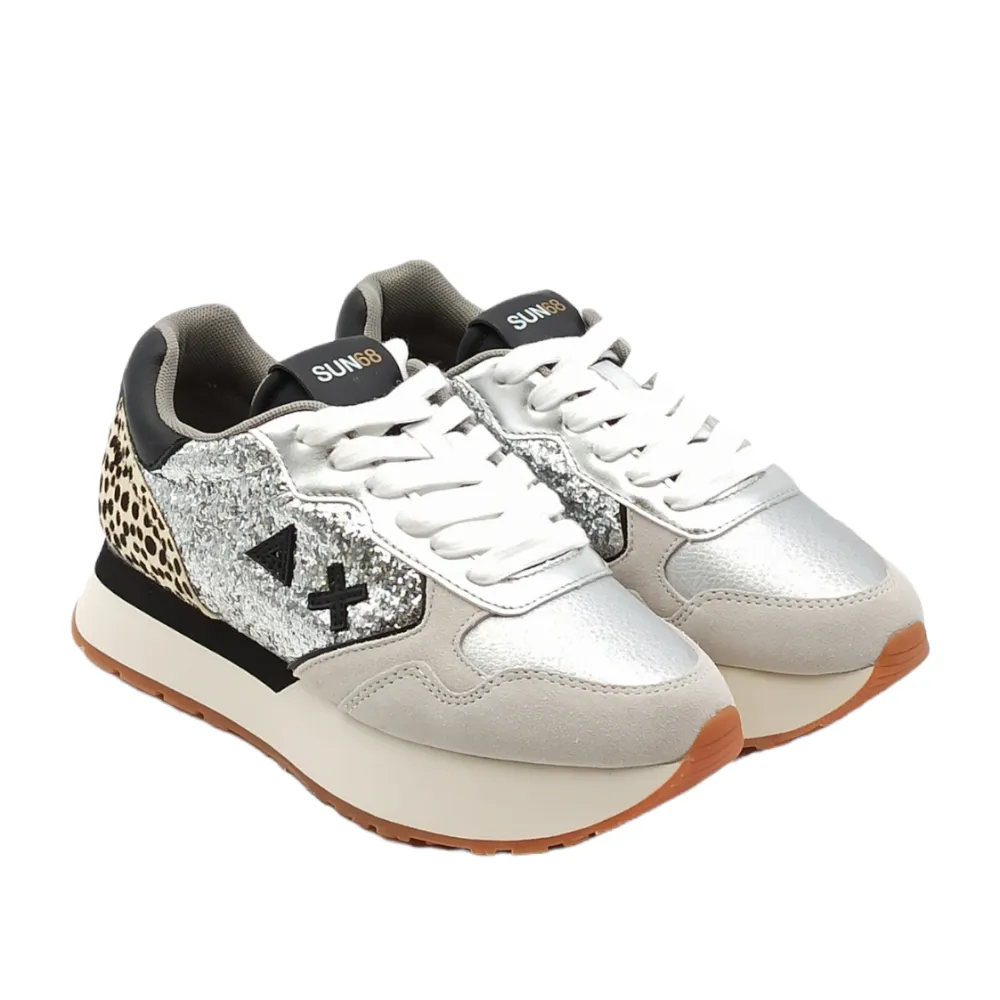 Sneaker donna in pelle Sun68 Z42215 ARGENTO KELLY ANIMAL